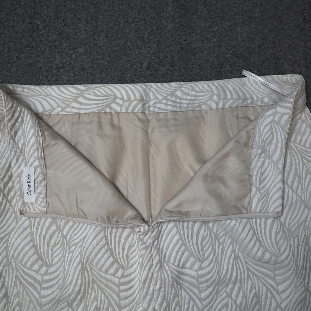Calvin Klein Jacquard Tapestry Pencil Skirt Cream & White Corpcore No Tag Sz 18W - Picture 6 of 14